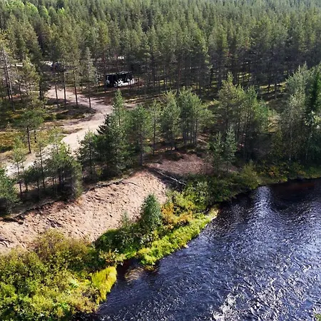 Lapland Riverside, Landscape Cabin, Kuukkeli, Yllaes, Tiny With Sauna, Fireplace, Terrace, Bbq, Wifi, Ski, Fishing, Pets Ok